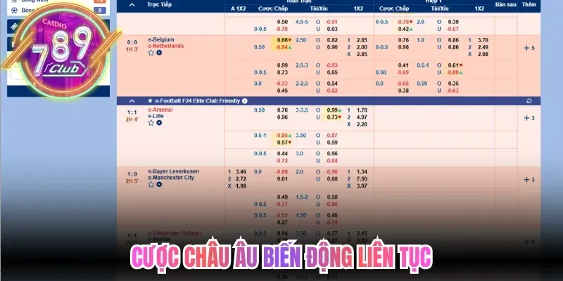 Cược châu Âu biến động liên tục